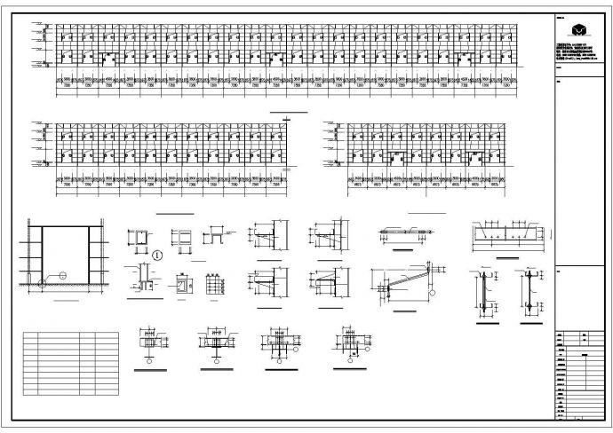 厂房柱脚锚栓建筑结构平面布置设计图_图1