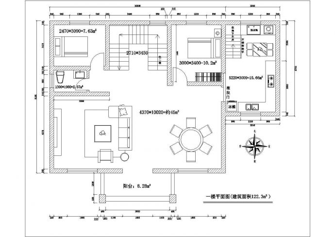 某地两层简单农村别墅建筑施工图纸_图1