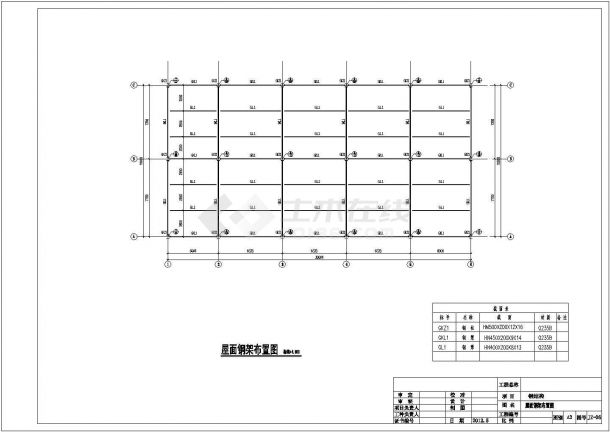 某地区厂房钢结构设计图（共8张）-图一