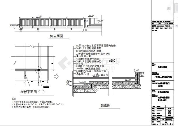 某地亲水平台详图塑竹景门详图-图二