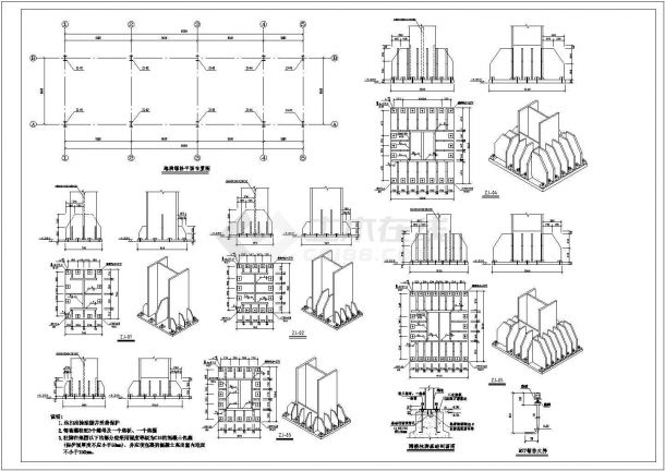 某厂房自动配料中心结构施工设计图（含设计说明）-图一