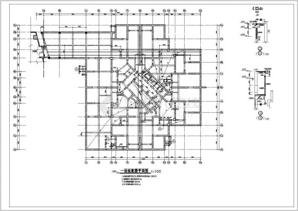 某地高层框剪商住楼结构设计施工图纸-图二