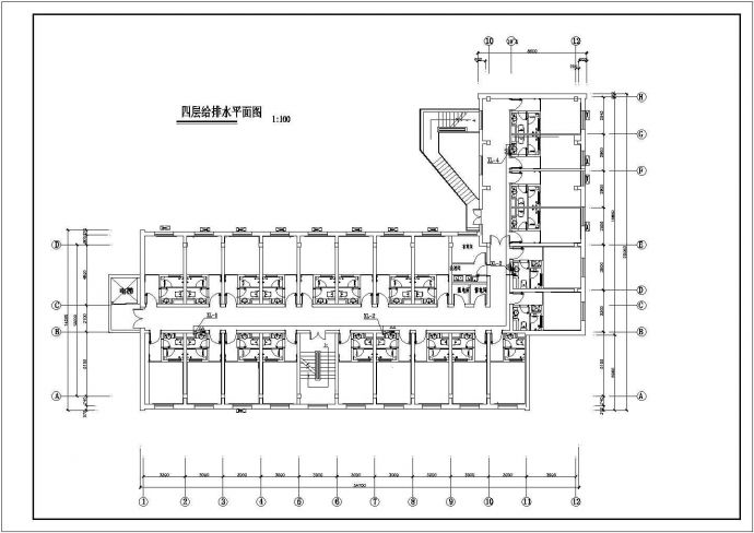 某豪华四层酒店消防泵房系统设计图_图1