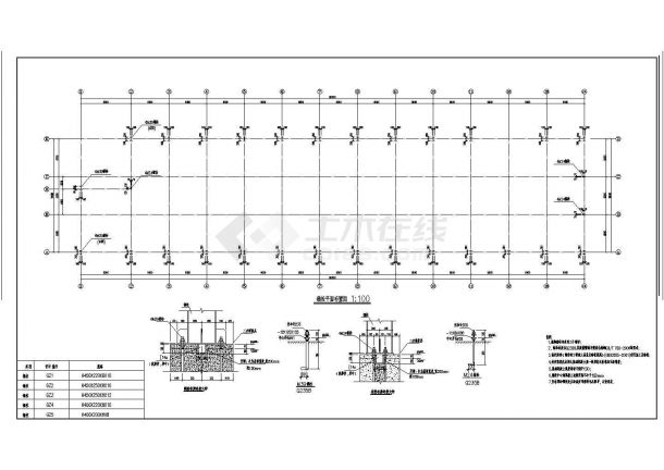 某地钢结构厂房结构设计施工图（带吊车）-图二