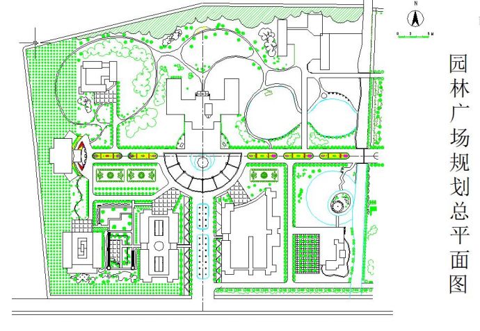 某地去小型园林广场景观规划总平面图_图1