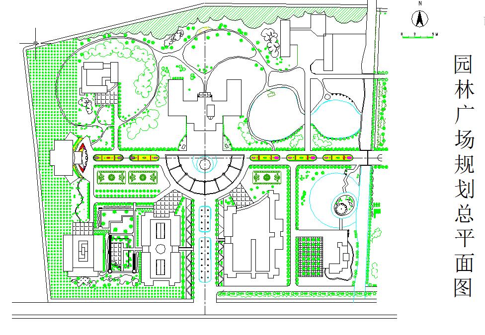 某地去小型园林广场景观规划总平面图