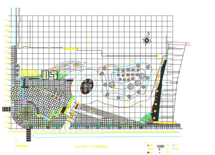 某地区中心广场园林景观设计平面图_图1