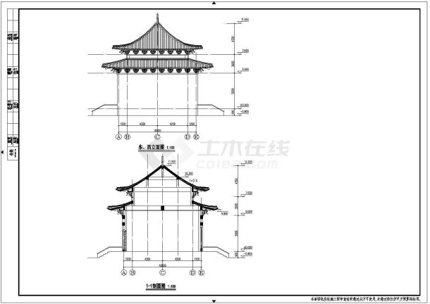 某城市寺庙宝殿建筑设计施工图-图二