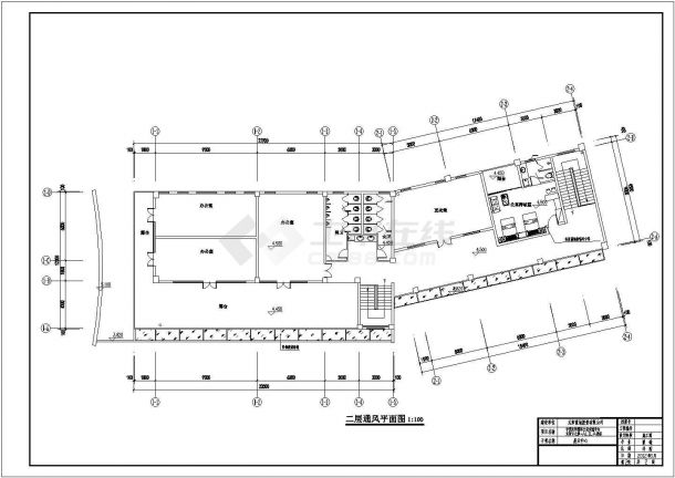 某地多层酒店展示中心通风暖通平面图-图一