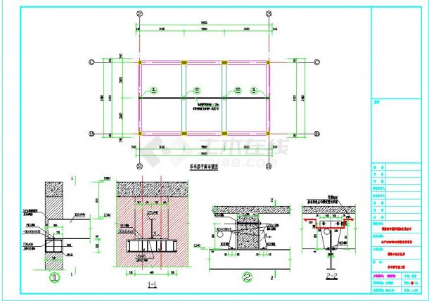 一区域砌体结构泵房设计CAD基础参考图-图二