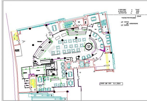 某地大型中关村餐厅建筑设计图（全套）-图一