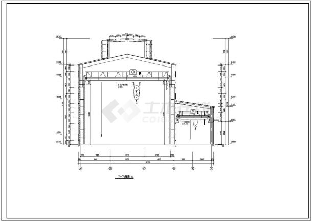 某地钢框架炼钢厂房结构设计施工图-图二
