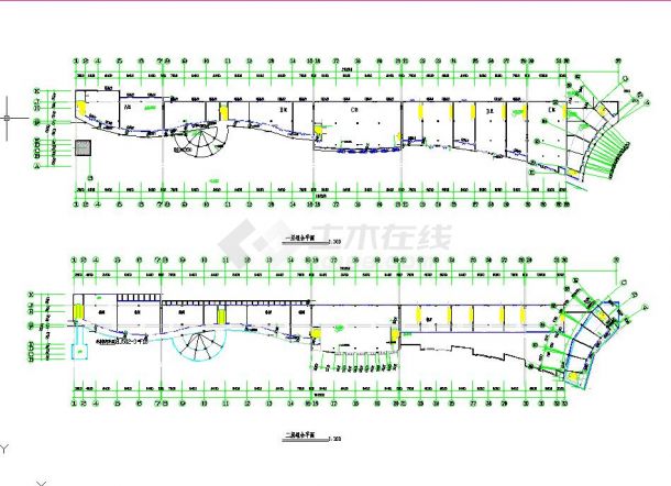 某地区时尚地步行街建筑设计施工图（共2张）-图二