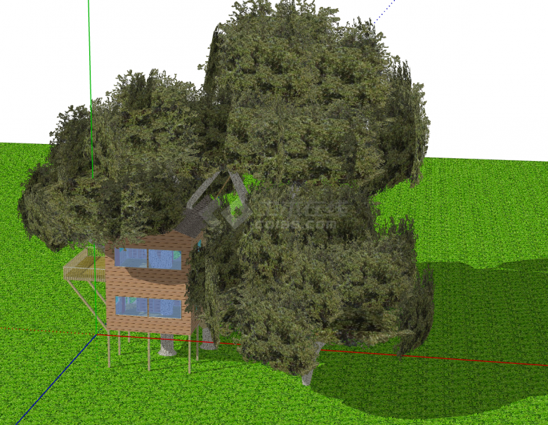 建在树上的木屋su模型-图二