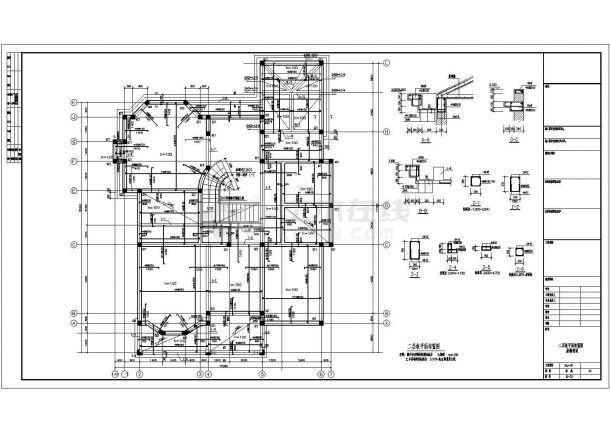 某豪华二层别墅建筑结构设计施工图-图一