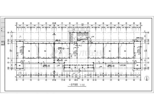 某地区某中学教学楼建筑设计图（共10张）-图一