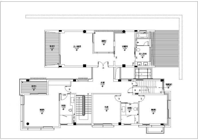 华发水郡V2型别墅样板房装修设计施工图_图1