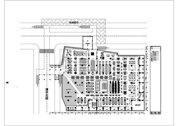 某购物广场店面内部布局装修设计施工图-图一