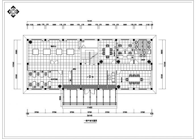 某三层办公楼建筑室内装修设计施工图纸_图1