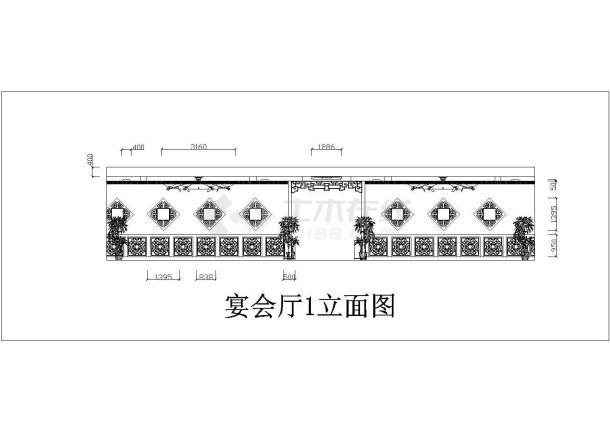 某中型饭店餐厅室内装修设计施工图（共14张）-图一