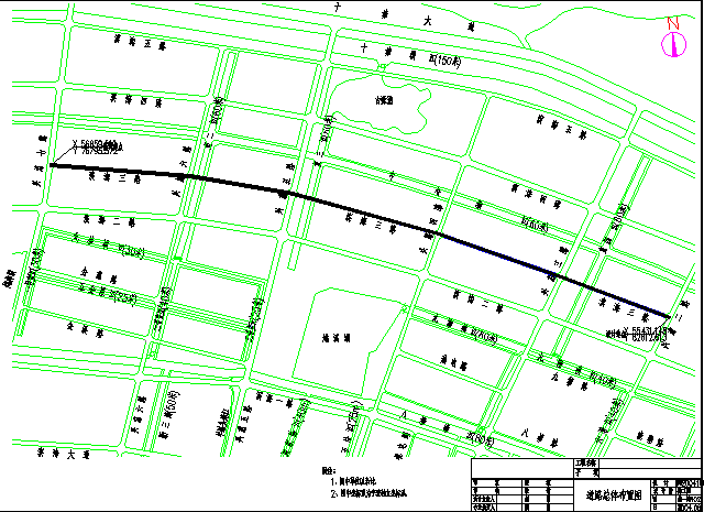 某市市政道路全套规划施工图纸（含设计说明）_图1