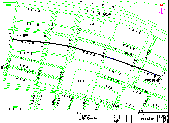 某市市政道路全套规划施工图纸（含设计说明）