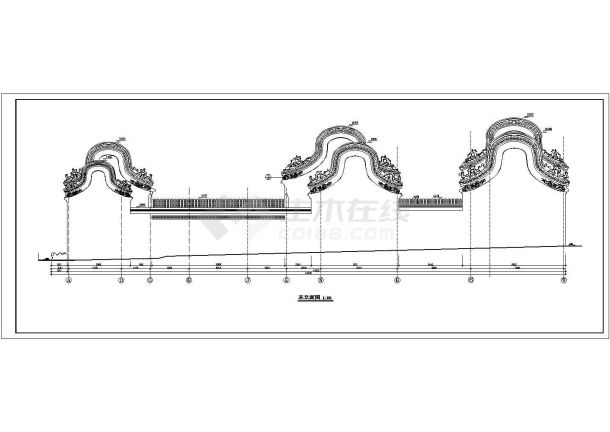 岭南祠堂建筑设计图仿古建筑cad图纸下载-图一