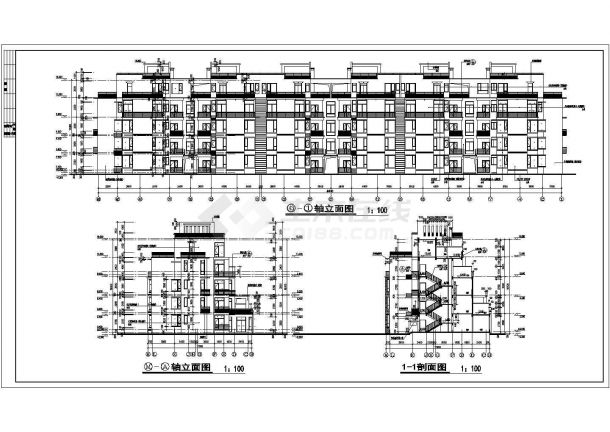 高层住宅建筑框架结构施工设计图纸-图一