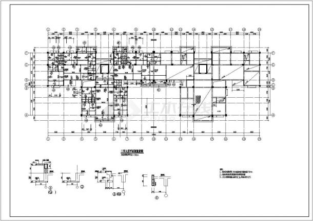 某市高层住宅楼建筑结构框架设计施工图-图一