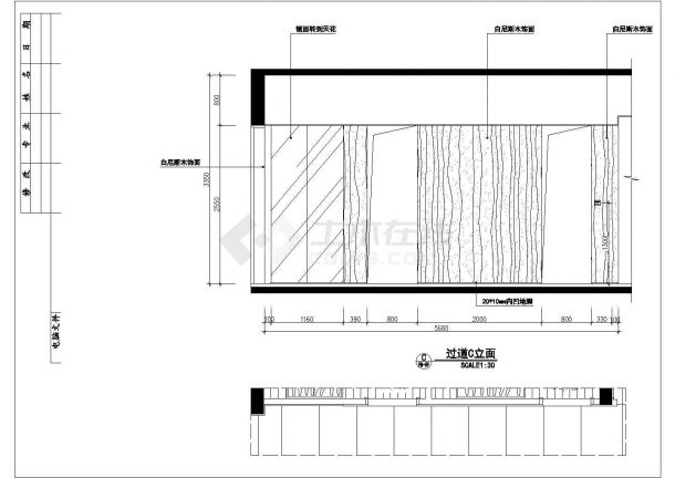 现代中式三室两厅样板房室内装修设计图纸（cad图纸下载含效果图）-图一