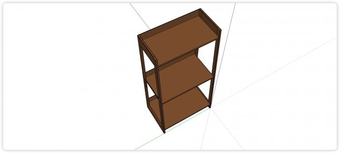 三层梯形无背板书柜su模型_图1