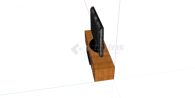 电视机木制电视柜组合su模型-图二