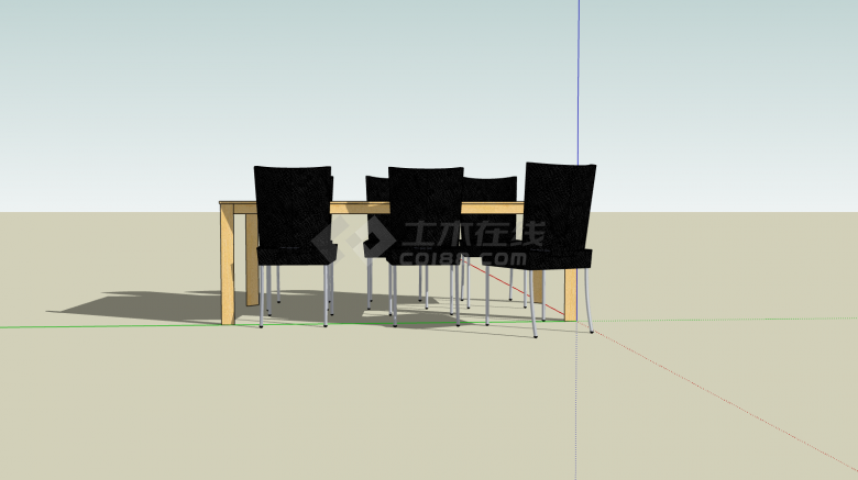 会议桌椅组合su模型-图一