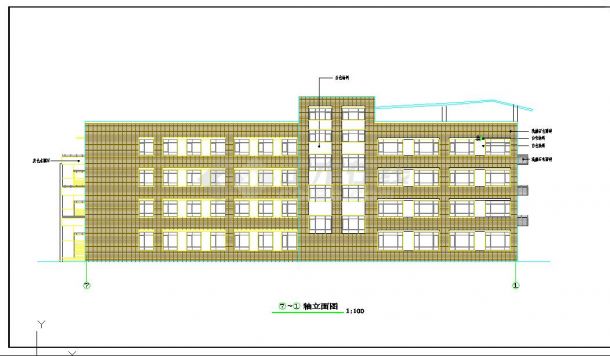 某地区红旗小学教学楼建筑图（全集）-图一