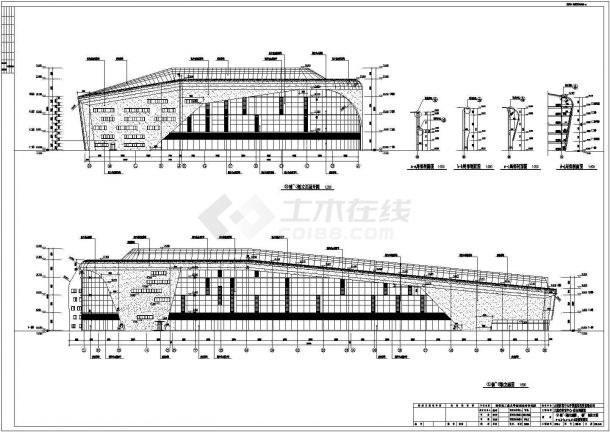 某地高层L形框架结构体育训练馆建筑设计施工图-图二