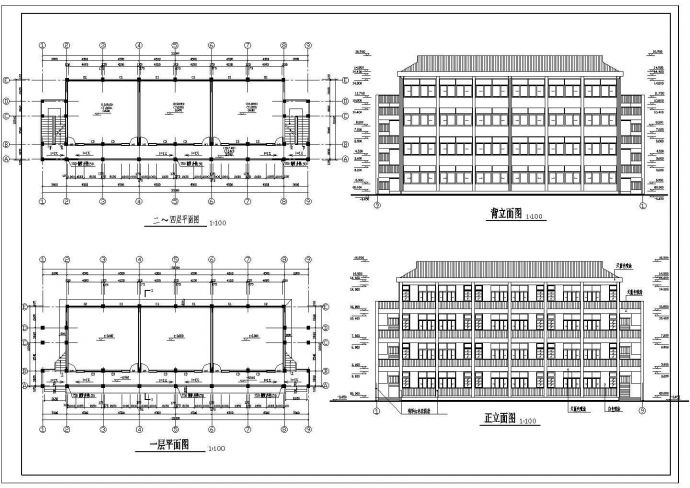 小型教学楼建筑施工图（含设计说明）_图1