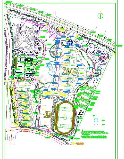 马鞍山双语学校建筑设计规划图（包含一张图）-图一
