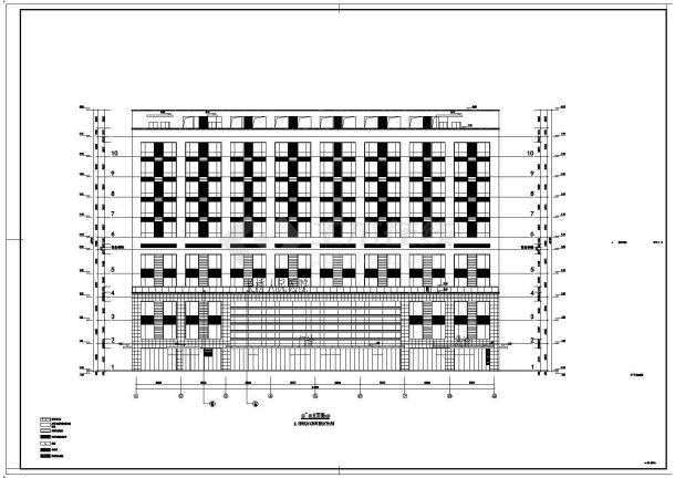 某市级甲等医院综合楼建筑设计图（框架结构）-图一