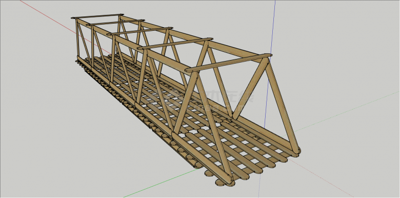 木制棍组合桥设计su模型-图一