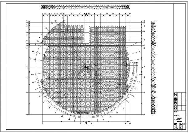 工人文化宫螺栓球网架结构设计施工图-图一