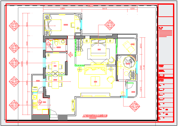 某地温馨三居室中型住宅室内设计施工图