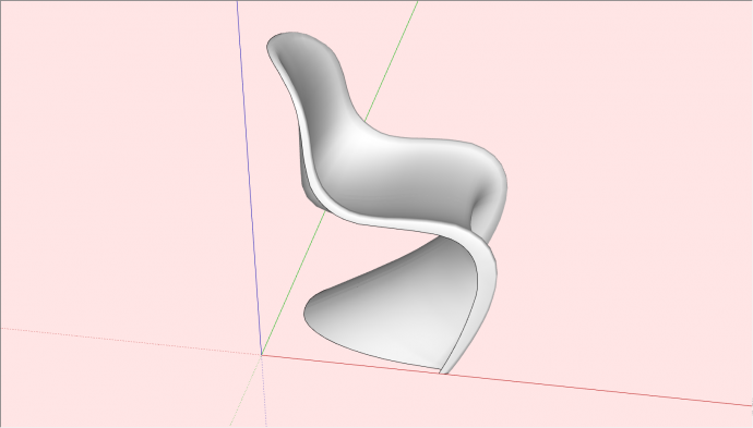 白色的创意的椅子su模型_图1