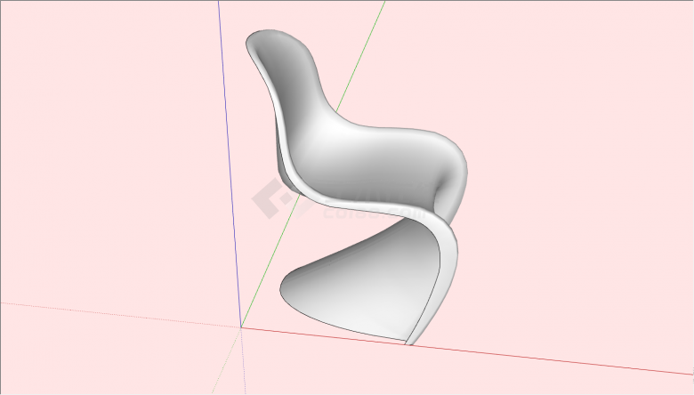 白色的创意的椅子su模型-图一