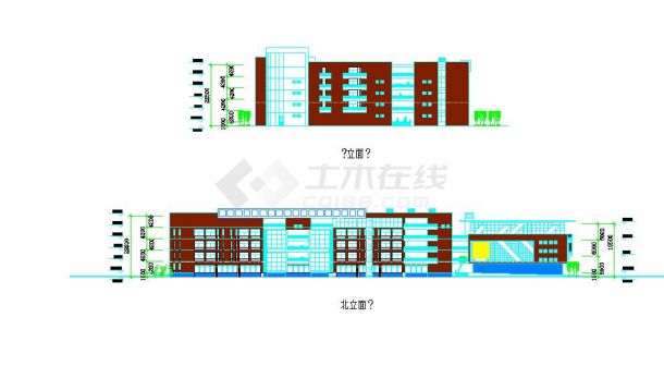 某大学教学楼建筑方案设计图（共10张）-图一