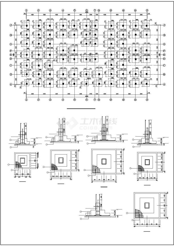 温岭街框架结构设计施工图（共15张）-图一