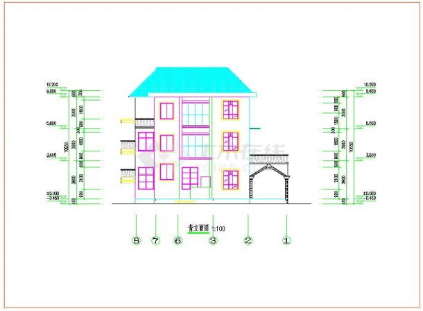 小清新风格乡村别墅建筑施工CAD图纸-图二