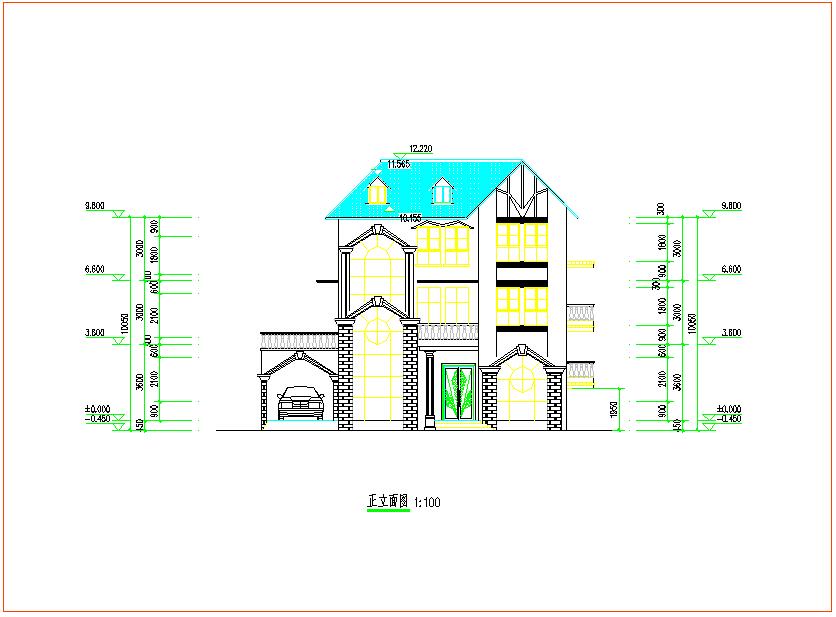 小清新风格乡村别墅建筑施工CAD图纸
