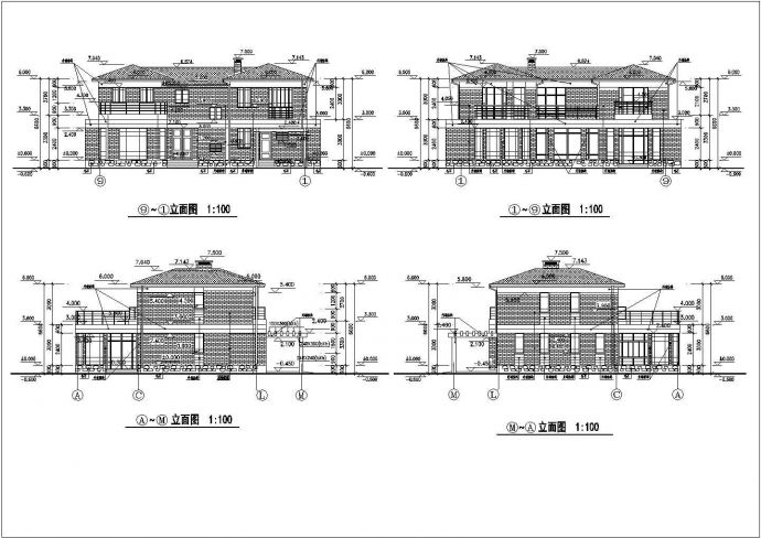 某二层砖混结构欧式别墅建筑设计施工图_图1