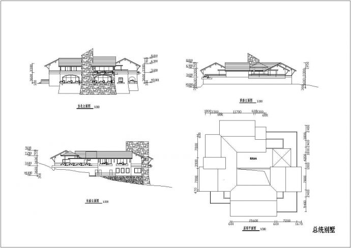 某总统别墅建筑设计施工图（34mx31m）_图1