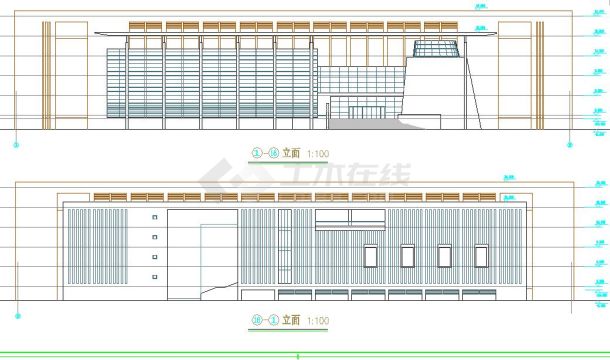 某高校图书馆建筑设计施工图（共9张图）-图一